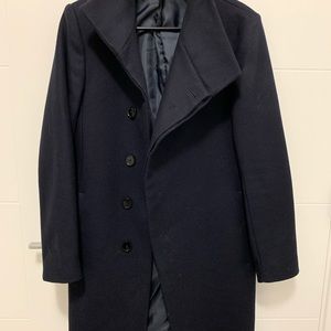 Men Zara Asymmetrical Collar Coat